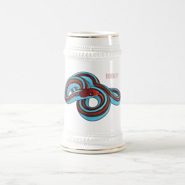 San Francisco garter snake cartoon illustration  Beer Stein (Center)