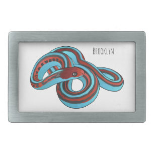 San Francisco garter snake cartoon illustration Belt Buckle