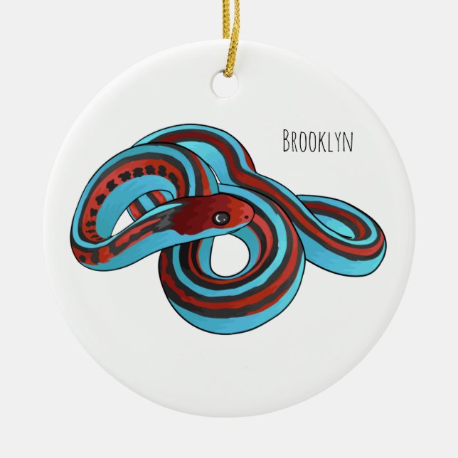 San Francisco garter snake cartoon illustration  Ceramic Ornament (Front)