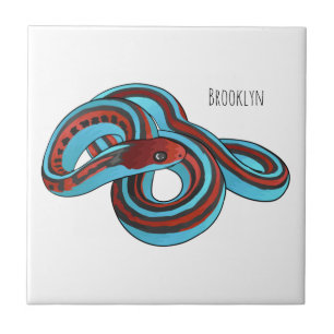 San Francisco garter snake cartoon illustration Ceramic Tile