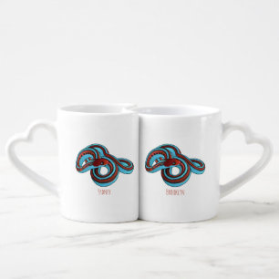 San Francisco garter snake cartoon illustration Coffee Mug Set