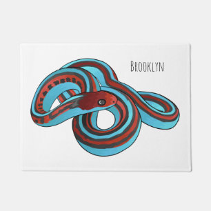 San Francisco garter snake cartoon illustration  Doormat