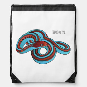San Francisco garter snake cartoon illustration Drawstring Bag