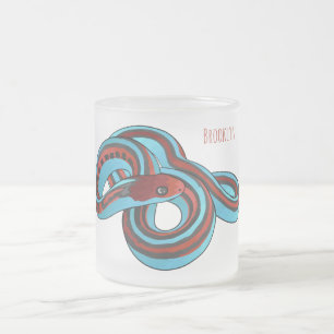 San Francisco garter snake cartoon illustration Frosted Glass Coffee Mug