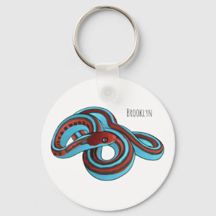 San Francisco garter snake cartoon illustration Keychain