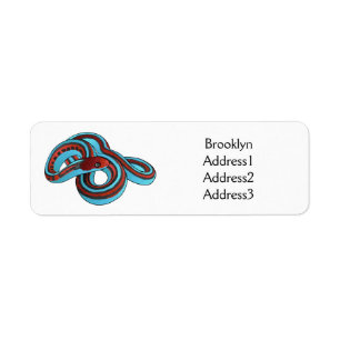 San Francisco garter snake cartoon illustration Label