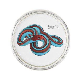 San Francisco garter snake cartoon illustration Lapel Pin