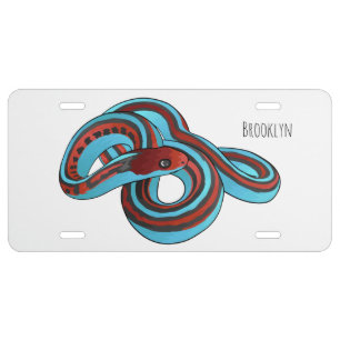 San Francisco garter snake cartoon illustration License Plate