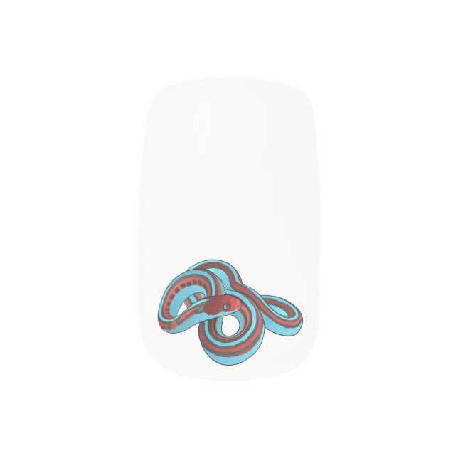 San Francisco garter snake cartoon illustration Minx Nail Art (Left Thumb)
