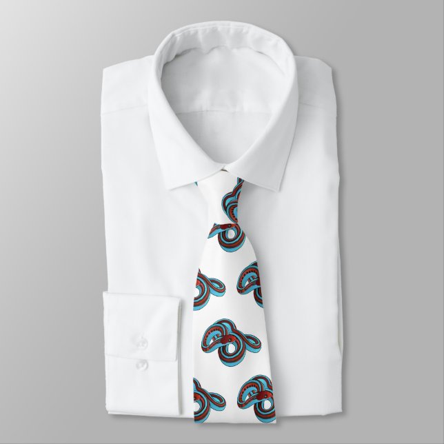 San Francisco garter snake cartoon illustration Neck Tie (Tied)