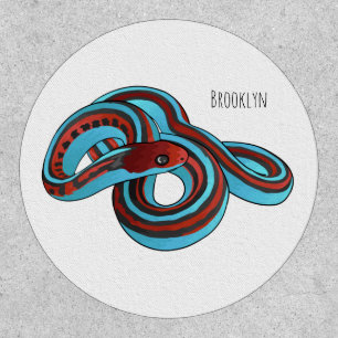 San Francisco garter snake cartoon illustration Patch