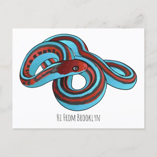 San Francisco garter snake cartoon illustration Postcard