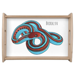 San Francisco garter snake cartoon illustration Serving Tray