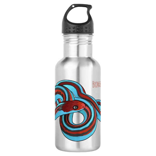 San Francisco garter snake cartoon illustration Stainless Steel Water Bottle (Front)