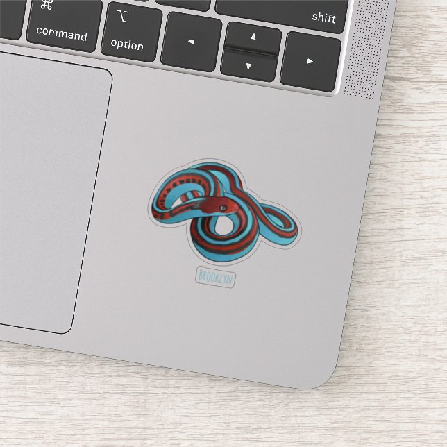 San Francisco garter snake cartoon illustration  Sticker (Detail)