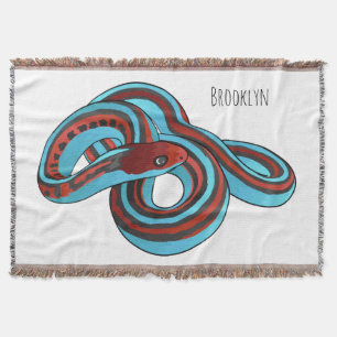 San Francisco garter snake cartoon illustration Throw Blanket