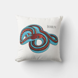 San Francisco garter snake cartoon illustration Throw Pillow