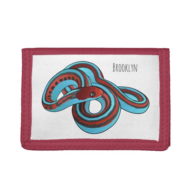 San Francisco garter snake cartoon illustration  Trifold Wallet (Front)