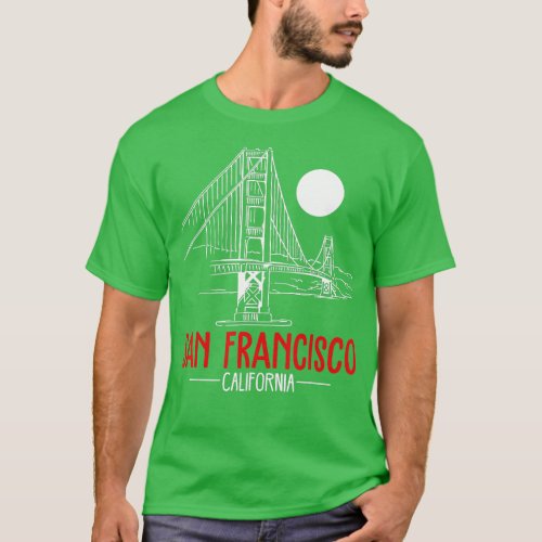 San Francisco Gold Gate Bridge Gift design T_Shirt