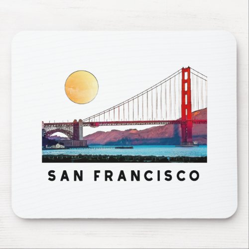 San Francisco Golden Gate Bridge Architecture Art Mouse Pad