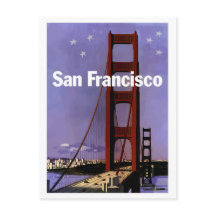 San Francisco Golden Gate bridge at night, vintage