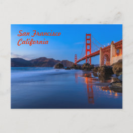 San Francisco Golden Gate Bridge at sunset Postcard