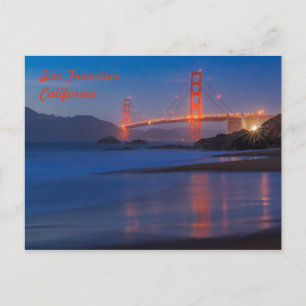 San Francisco Golden Gate Bridge at sunset Postcard
