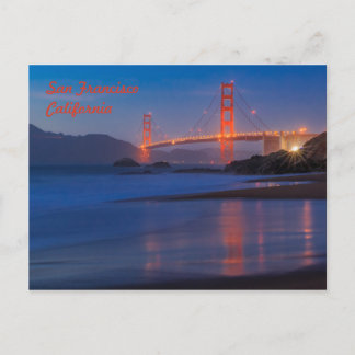 San Francisco Golden Gate Bridge at sunset Postcard
