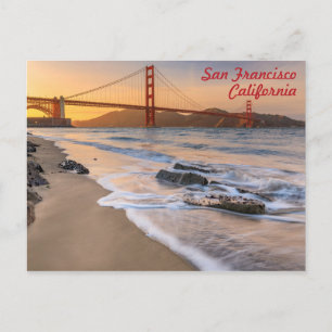 San Francisco Golden Gate Bridge at sunset Postcard