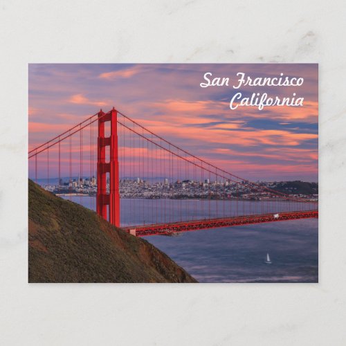 San Francisco Golden Gate Bridge at Sunset Postcard
