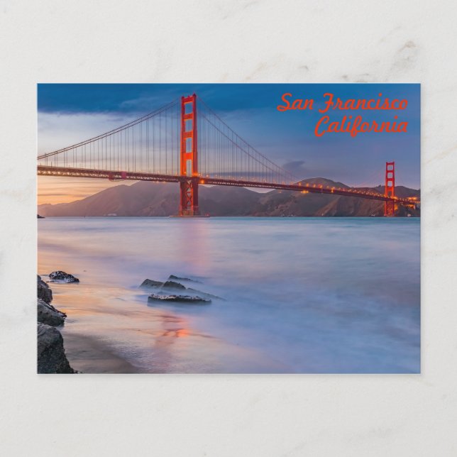 San Francisco Golden Gate Bridge at sunset Postcard (Front)