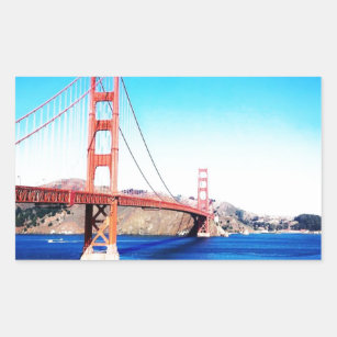 San Francisco Golden Gate Bridge California Rectangular Sticker
