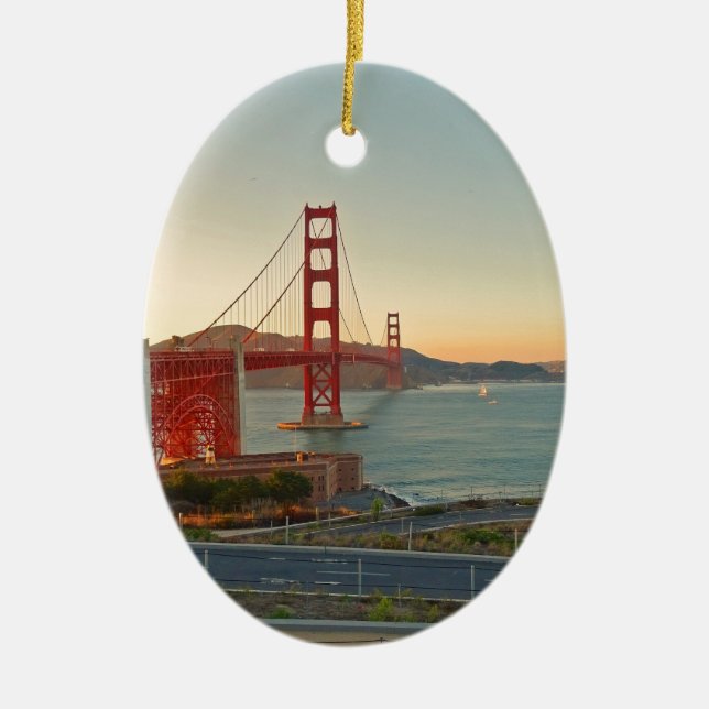 San Francisco Golden Gate Bridge Ceramic Ornament (Front)