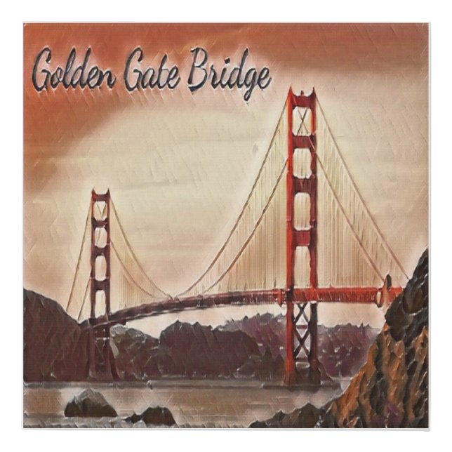 San Francisco Golden Gate Bridge Faux Canvas Print (Front)