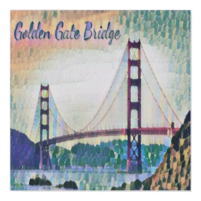San Francisco Golden Gate Bridge Faux Canvas Print (Front)