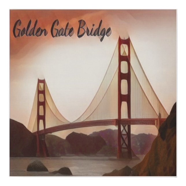 San Francisco Golden Gate Bridge Faux Canvas Print (Front)