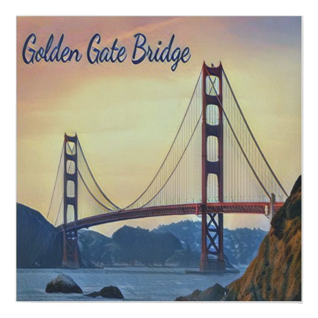 San Francisco Golden Gate Bridge Faux Canvas Print (Front)