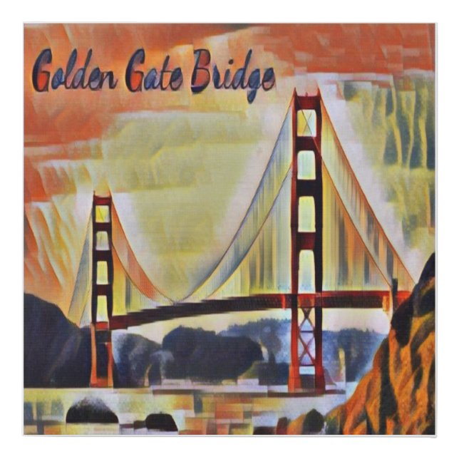 San Francisco Golden Gate Bridge Faux Canvas Print (Front)