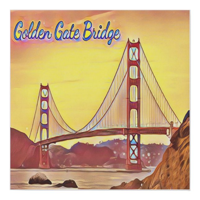 San Francisco Golden Gate Bridge Faux Canvas Print (Front)