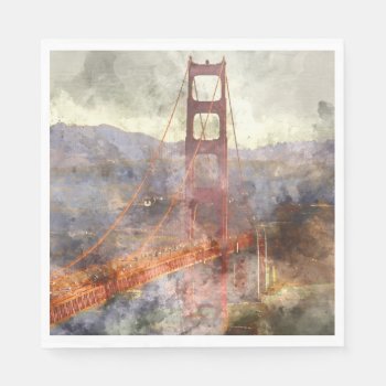 San Francisco Golden Gate Bridge In California Napkins by bbourdages at Zazzle