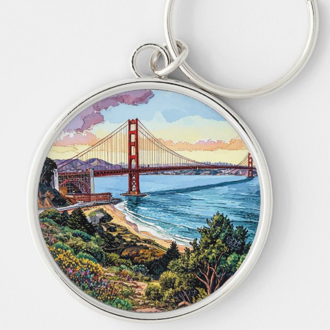 San Francisco Golden Gate Bridge Keychain (Front)