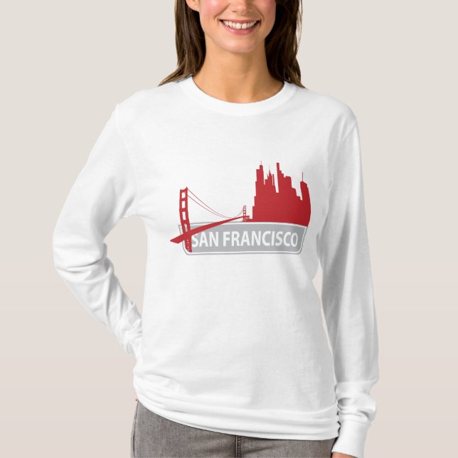San Francisco Golden Gate Bridge Ladies Tee Shirt (Front)