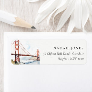 San Francisco Golden Gate Bridge Landscape Address Label