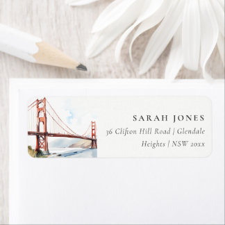 San Francisco Golden Gate Bridge Landscape Address Label