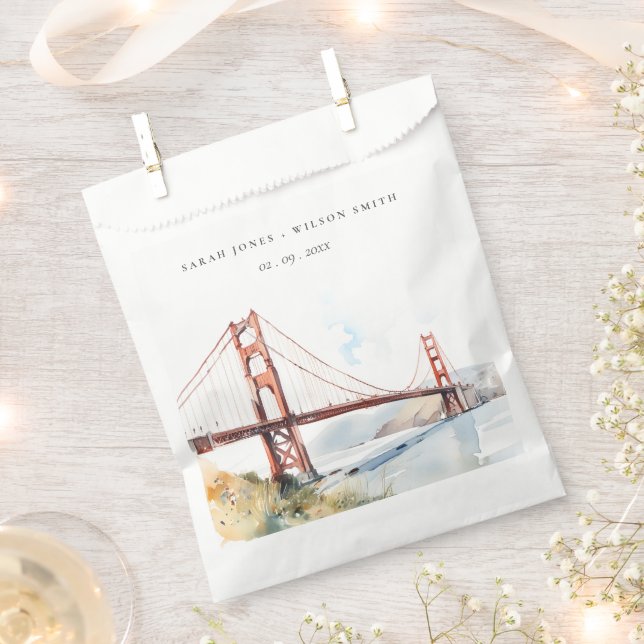 San Francisco Golden Gate Bridge Landscape Wedding Favor Bag (Clipped)