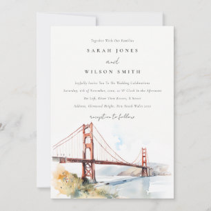 San Francisco Golden Gate Bridge Landscape Wedding Invitation