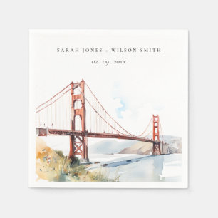 San Francisco Golden Gate Bridge Landscape Wedding Napkins