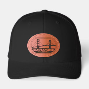 San Francisco Golden Gate Bridge Leather Patch Hat