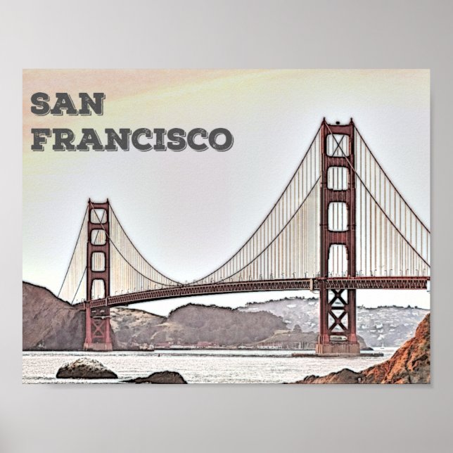 San Francisco - Golden Gate Bridge Poster (Front)