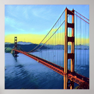 San Francisco - GOLDEN GATE - Bridge Poster